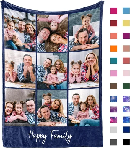 Vista 20 de Yofair envía al día siguiente, manta personalizada con foto, regalos personalizados para mamá, papá, manta con foto personalizada, regalos