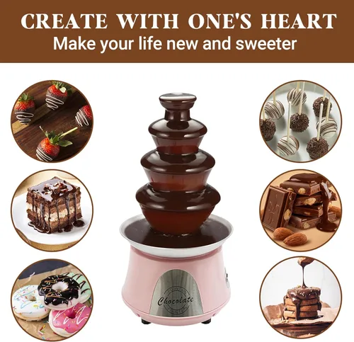 Vista 7 de Máquina de fuente de chocolate, 120 V, 180 W, 4 niveles, máquina eléctrica de fuente de chocolate para fondue de chocolate, máquina para reuniones