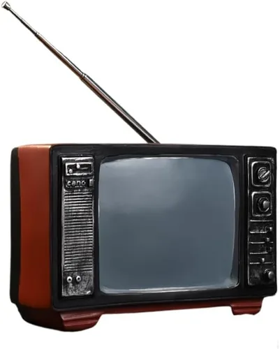 Vista 6 de Estatua retro de radio para decoración del hogar, figura de TV retro para estante, estantería, mesa, oficina, sala de estar (radio)