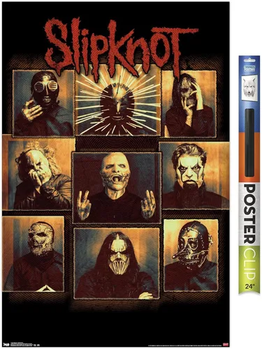 Vista 18 de Slipknot - Póster de pared a prueba de balas, 22.4 pulgadas de largo x 14.7 pulgadas, versión enmarcada en madera de granero