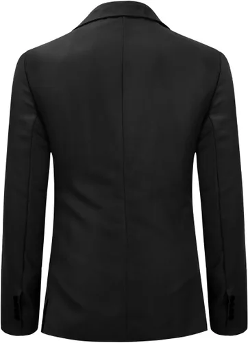 Vista 2 de YUNCLOS Chaqueta blazer casual de 1 botón con solapa con muescas para hombre