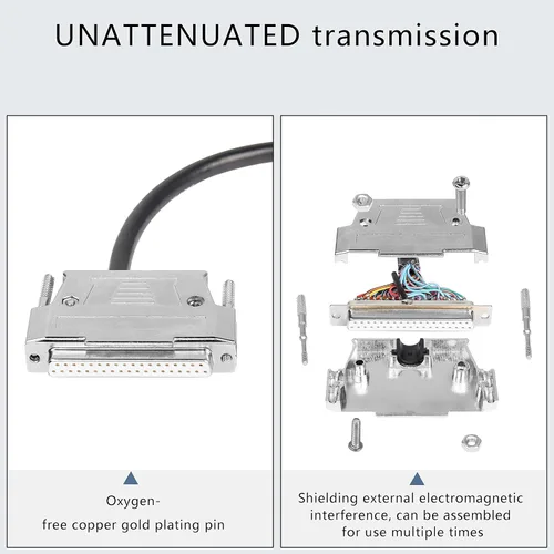 Vista 4 de Adaptador de conector XMSJSIY DB37 Cable de extensión serie de 37 pines Cable de repuesto de puerto de 37 pines sin soldadura con cable desnudo