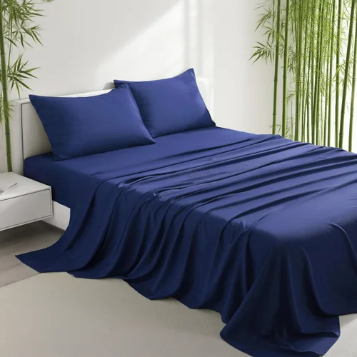 Vista 15 de Juego de sábanas de 3 piezas, sábanas para cama de tamaño individual, rayón derivado del bambú, ropa de cama refrescante y transpirable