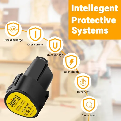 Vista 7 de Joiry Juego de batería y cargador Ridgid de repuesto de iones de litio de 12 V 3000 mAh con mayor seguridad y mayor tiempo de funcionamiento