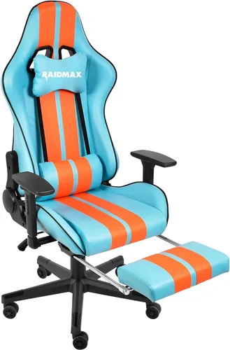 Vista 8 de Raidmax Superior DK905 - Sillas de juegos para computadora de auto de carreras, reposabrazos ajustable 3D, almohadas de cabeza y madera, base