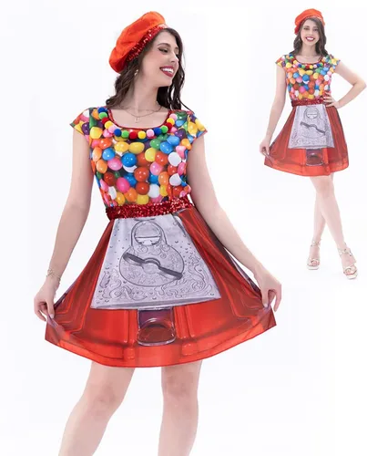 Vista 9 de JUST FOR PARTY Gumball Machine Women Dress Costume for Halloween
