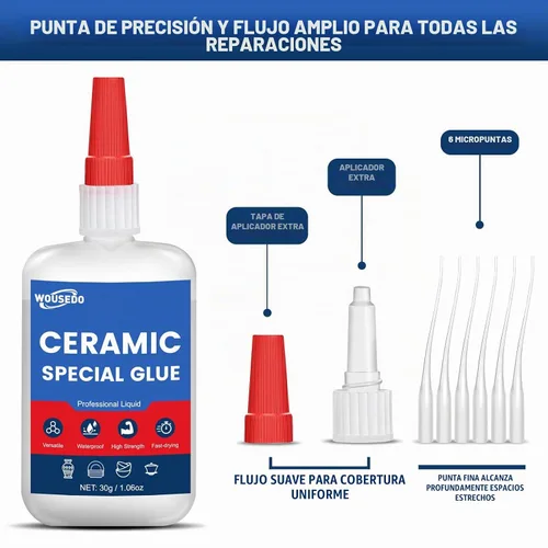 Vista 12 de Pegamento de cerámica 2 x 1.06 oz, adhesivo instantáneo impermeable y de alta resistencia