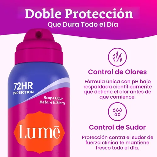 Vista 3 de Lume Sweat Control - Desodorante en aerosol, paquete de 2 (polvo suave)
