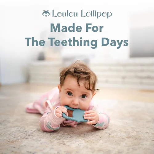 Vista 7 de Loulou Lollipop Wild - Mordedera de silicona para bebés de 4 meses en adelante, anillo de dentición texturizado para encías doloridas, silicona