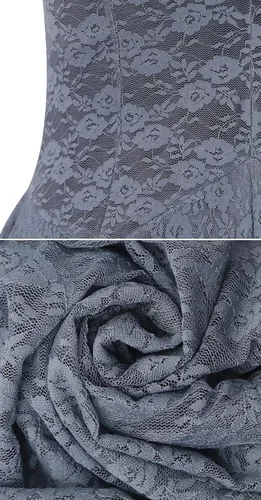 Vista 6 de Vestido largo R.Vivimos sin mangas, con espalda descubierta, asimétrico, con capas, de encaje, traje largo con braguita, dos piezas