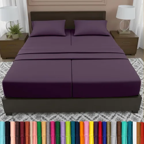 Vista 89 de Elegant Comfort - Juego de sábanas de lujo de 4 piezas - Ropa de cama de lujo de 1500 hilos, calidad de hotel prémium, microfibra, resistente a