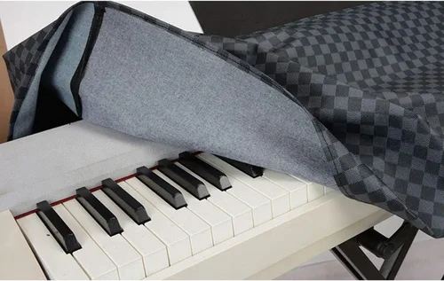 Vista 5 de Funda protectora a prueba de polvo, cubierta antipolvo para teclado de piano, protección de piel sintética, cubierta universal de 88 teclas Negro