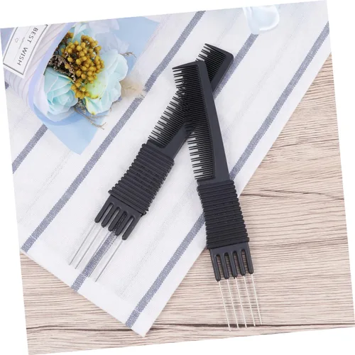 Vista 9 de Peine de acero inoxidable con punta de metal, peine para peinar el cabello, peine de elevación para el cabello, peine de elevación de pelo, peine