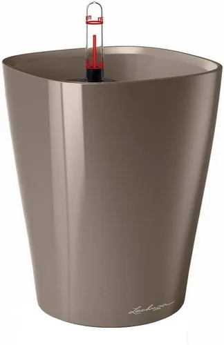 Vista 6 de Lechuza 14949 Mini Deltini - Maceta de riego automático para uso en interiores y exteriores, 4 x 4 x 5 pulgadas, color carbón