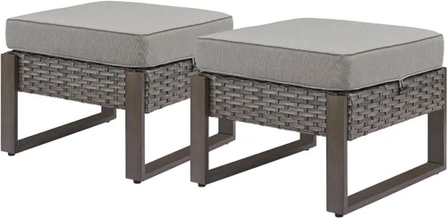 Vista 11 de Rilyson Sofá de mimbre para patio al aire libre, sofá de muebles de patio de ratán con marco resistente, mimbre de polietileno para todo