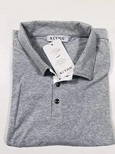 Vista 3 de KUYIGO Men's Short & Long Sleeve Polo Shirts Casual Slim Fit Basic Designed Cotton Shirts