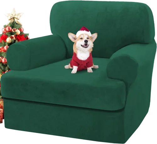 Vista 42 de H.VERSAILTEX Funda para sofá de 2 piezas, fundas para sillón con cojines en forma de T, funda para sofá de terciopelo grueso, protector de muebles