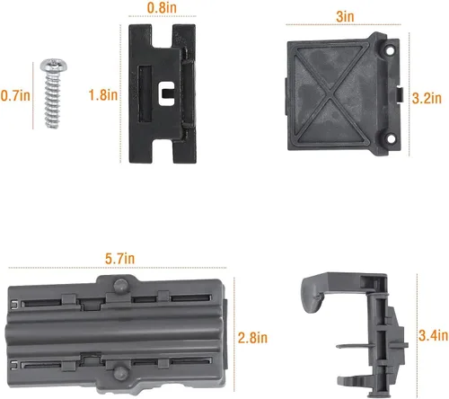 Vista 7 de AMI PARTS W10712394 Kit de ajustador de estante de lavavajillas y 4 unidades W10195416V W10195416 Ruedas para lavavajillas Ruedas inferiores