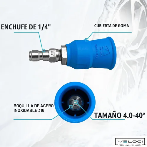 Vista 4 de MTM Hydro Punta de boquilla Acqualine con protector de goma, 40 grados 4.0