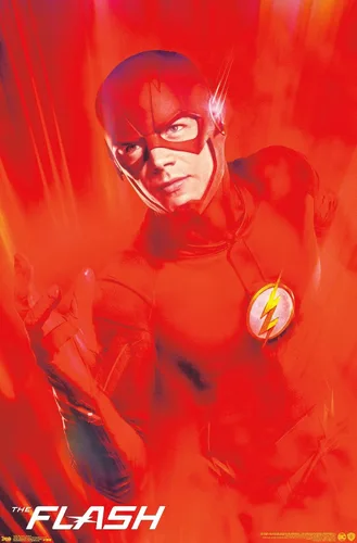 Vista 9 de Trends International DC Comics TV - The Flash - Póster de pared de arte clave, 14.725 x 22.375 pulgadas, versión enmarcada de madera de granero