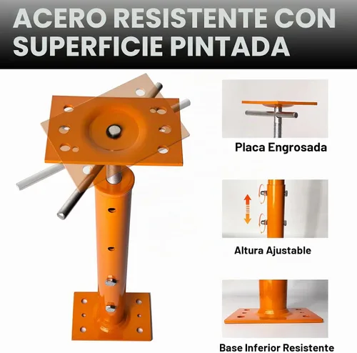 Vista 5 de Gatos para Nivelación de Casas, Paquete de 2 Postes de Gato Ajustables de 19"-38", Gato de Piso para Sótano, Postes de Gato de Piso de Tornillo
