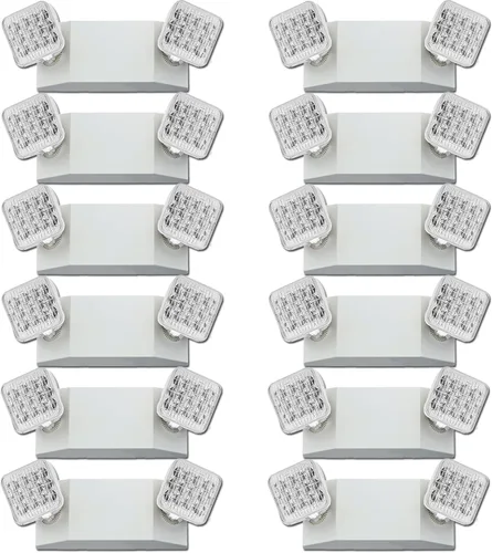Vista 10 de LED Emergency Lights with Battery Backup 6 Pack, Commercial Emergency Lights Fixture Two Head Adjustable, Hardwired Emergency Light for Business