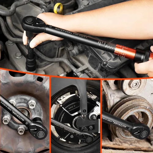 Vista 7 de Matework - Llave dinamométrica de 1/2 pulgada con clic, 10-180 ft.lb/13.6-244.1 Nm, Llave de torsión de alta precisión ±3% de 72 dientes de doble