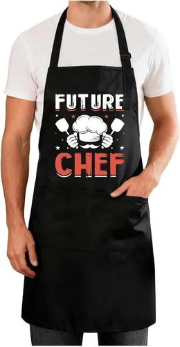 Vista 28 de Delantales divertidos para hombres y mujeres, perfectos para cocina, barbacoa, hornear, esposa, marido, regalo de cumpleaños para papá