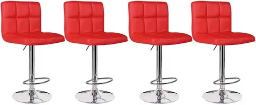 Vista 9 de Taburetes de bar ajustables de altura de mostrador, juego de 2 taburetes de cocina, sillas modernas de cuero sintético giratorio con respaldo Marrón