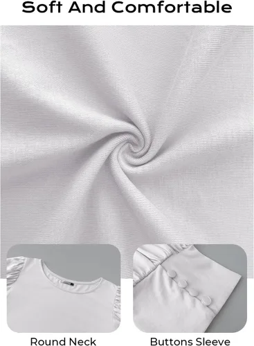 Vista 4 de DOROSE blusa holgada e informal con mangas fruncidas para mujer