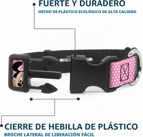 Vista 3 de Buckle-Down Collar de clip de plástico, Minnie Mouse Expressions Polka Dot
