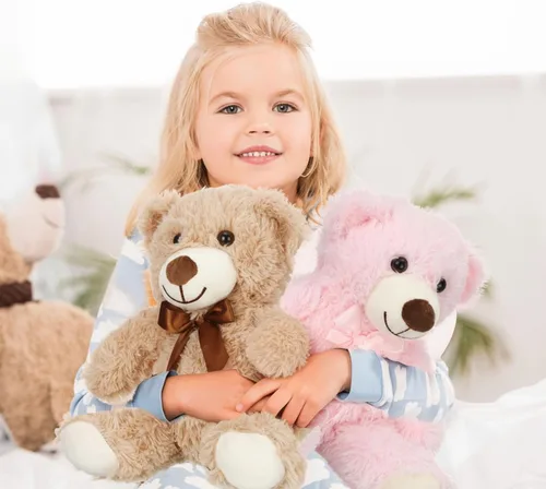 Vista 3 de Zhanmai Paquete de 9 lindos animales de peluche de osos de 14 pulgadas a granel para regalo de San Valentín, graduación, baby shower, fiesta