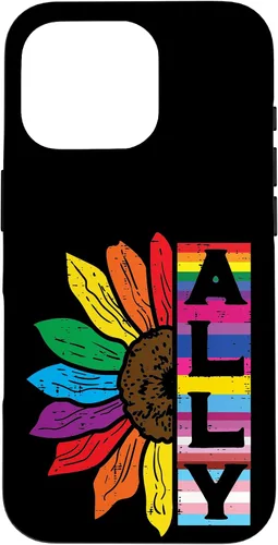 Vista 20 de iPhone 16 Lgbt Gay Ally Sunflower Rainbow Pride Flag Men Women Kids Case