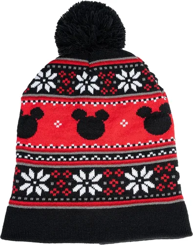 Vista 5 de Disney Adult Knit Beanie Hat and Texting Glove Set Mickey Minnie Mouse Print