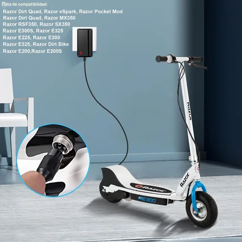 Vista 6 de Cargador de 24 V para scooter eléctrico Razor MX350 Dirt Bike