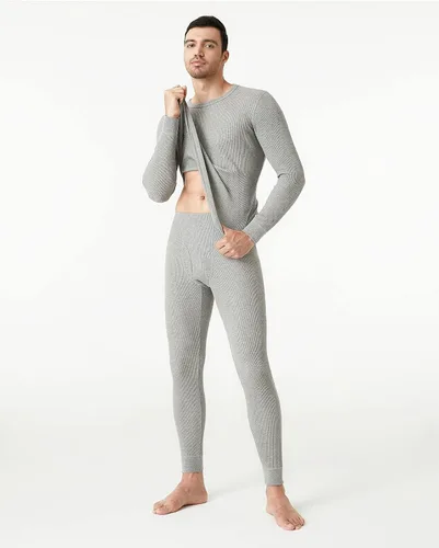 Vista 3 de LAPASA Men's Thermal Underwear Set Cotton Waffle Top Long Sleeve Long Johns Base Layer Shirt & Bottom Cold Weather M60