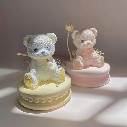 Vista 5 de Moldes de resina de oso, 2 moldes de silicona de oso 3D para fundición de resina, molde de resina epoxi de animales lindos para fondant, chocolate