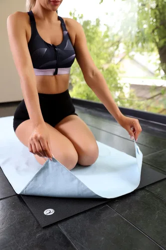 Vista 5 de Eunzel Toalla de yoga caliente antideslizante para esterilla de yoga, toalla absorbente de sudor para yoga caliente, pilates y entrenamiento, 72 x