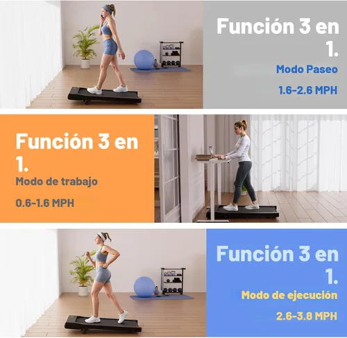 Vista 3 de Walking Pad with 6% Incline, 300LBS Capacity Under Desk Treadmill for Home Office, Quiet Portable Mini Treadmill with App & Remote Control, No