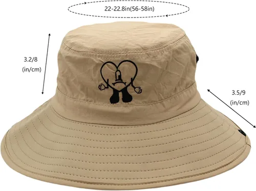 Vista 2 de Cute Bunny Bucket Hat, Funny Women Summer Wide Brim Foldable Beach Hat Outdoor Beach Floppy Sun Hat