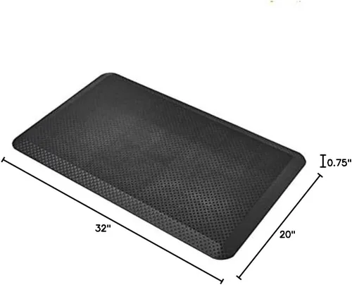 Vista 6 de Amazon Basics Tapete Rectangular Duradero Anti-Fatiga Ergo Comfort de Pie de 3/4", 32"x20", Negro