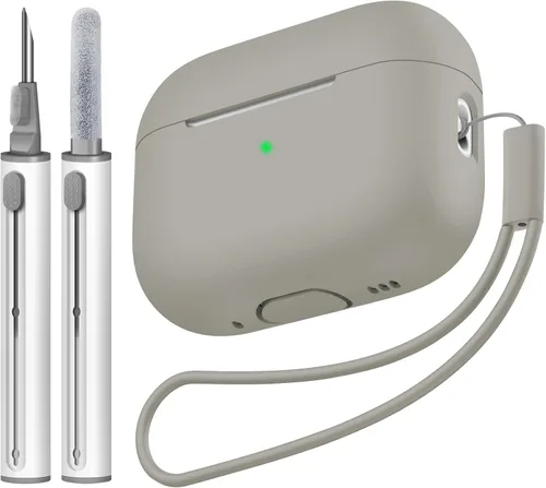 Vista 34 de Compatible con Airpods Pro 2 Case, Funda Protectora de Piel de Silicona Suave con Kit de Limpieza y Cordón Compatible para AirPod Pro de 2ª