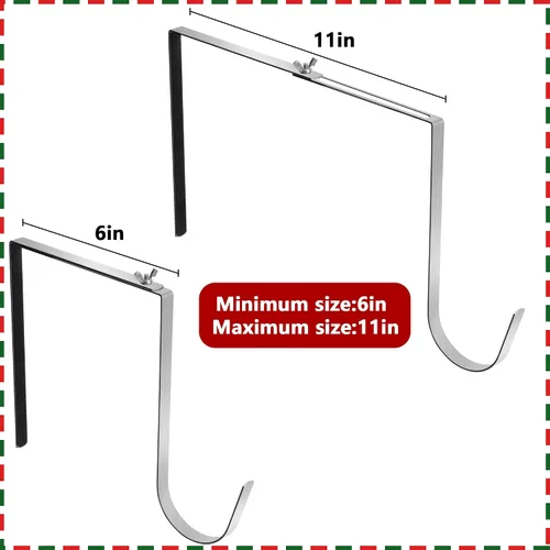 Vista 4 de Colgador de Corona de Lápida de Navidad- Se Ajusta 6"-11" Soporte Ajustable para Corona de Lápida de Cementerio- Soporte de Corona de Lápida