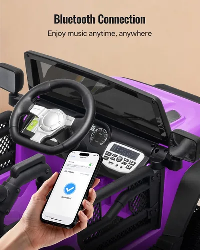 Vista 6 de Juguetes de paseo de 24 V, coche eléctrico para niños de 2 a 5 Morado