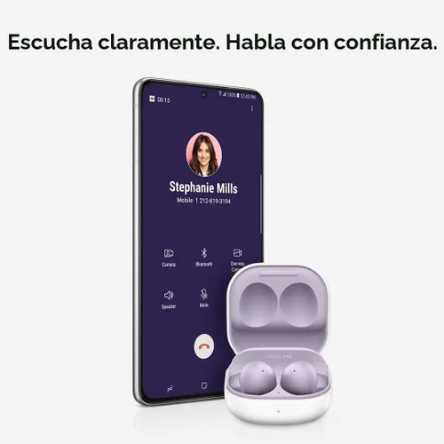 Vista 8 de Samsung Galaxy Buds 2 auriculares inalámbricos con cancelación de ruido, sonido ambiental, con Bluetooth, ligeros y cómodos, con control táctil