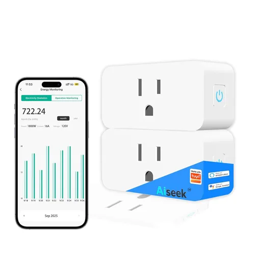 Vista 11 de Enchufe inteligente de monitoreo de energía serie Pro Mini 15A, enchufe Wi-Fi para hogar inteligente compatible con Alexa, Google Home, no requiere