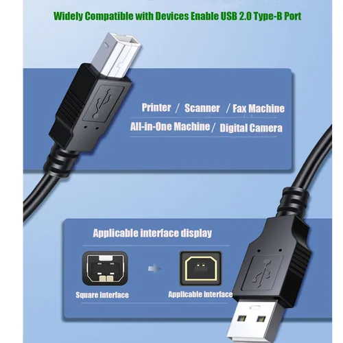 Vista 3 de Alitutumao Cable de impresora USB 2.0, cable de impresora USB A a B de alta velocidad a computadora compatible con Canon, HP, Brother, Dell