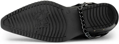 Vista 5 de Botines vaqueros de cuero con diseño de cocodrilo para hombre con tacones cubanos y cadena de metal