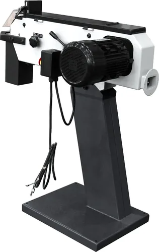 Vista 5 de KAKA INDUSTRIAL Amoladora de banda de 3 pulgadas x 79 pulgadas Motor 4HP 220V, cabeza ajustable, base de hierro fundido Amoladora de banda