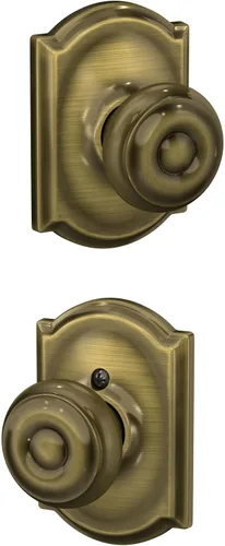 Vista 88 de SCHLAGE F10 GEO 716 Pomo de Puerta Georgiano, Cerradura de Paso para Pasillo y Armario, Bronce Envejecido (Paquete de 4)